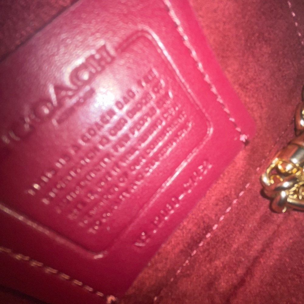 Coach Pink Signature Clutch with Chain Strap - Picture 2 of 2